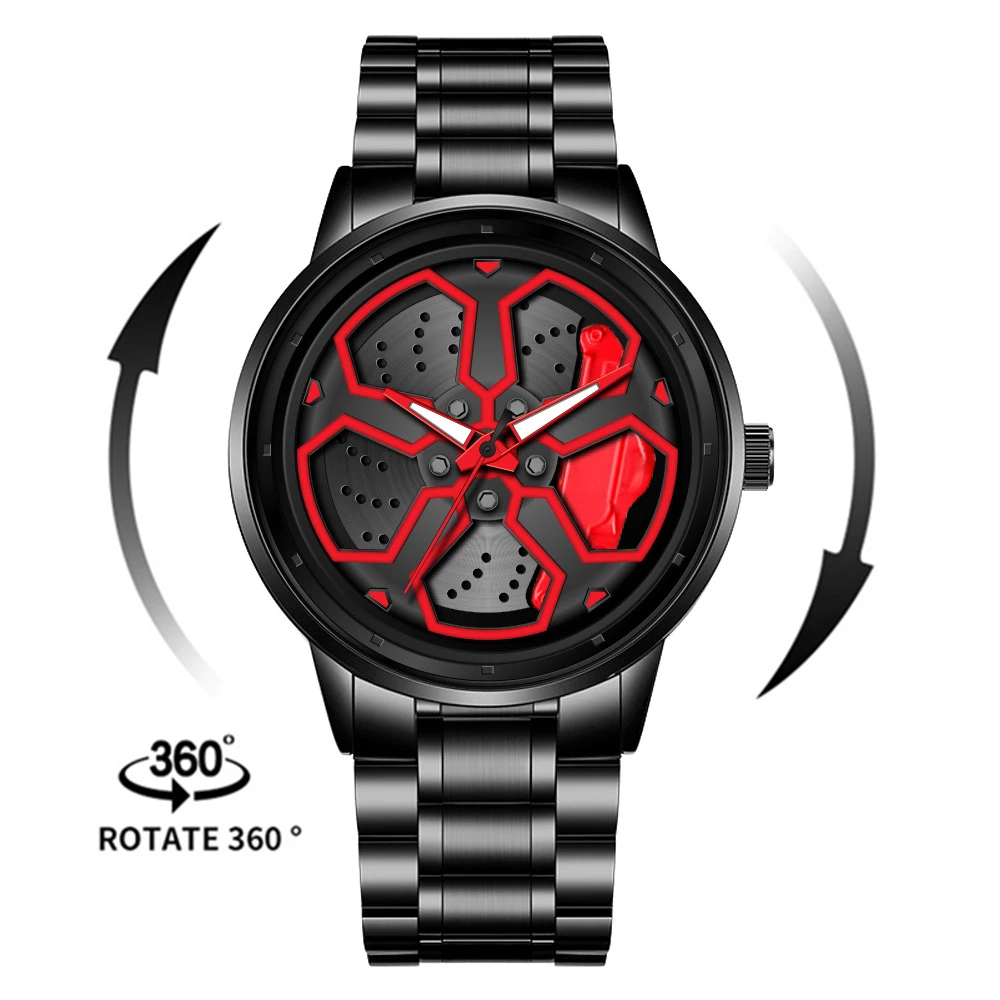 Volk Racing Rim Watch New Arrival NIBOSI Car Spinning Rim Hub Watches Custom Design Quartz ...