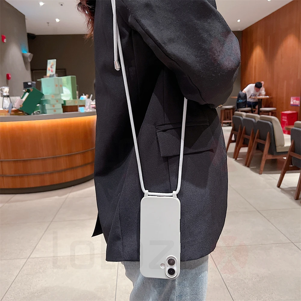 Crossbody Phone Case For Iphone With Silicone Strap And Bumper_voghion.com