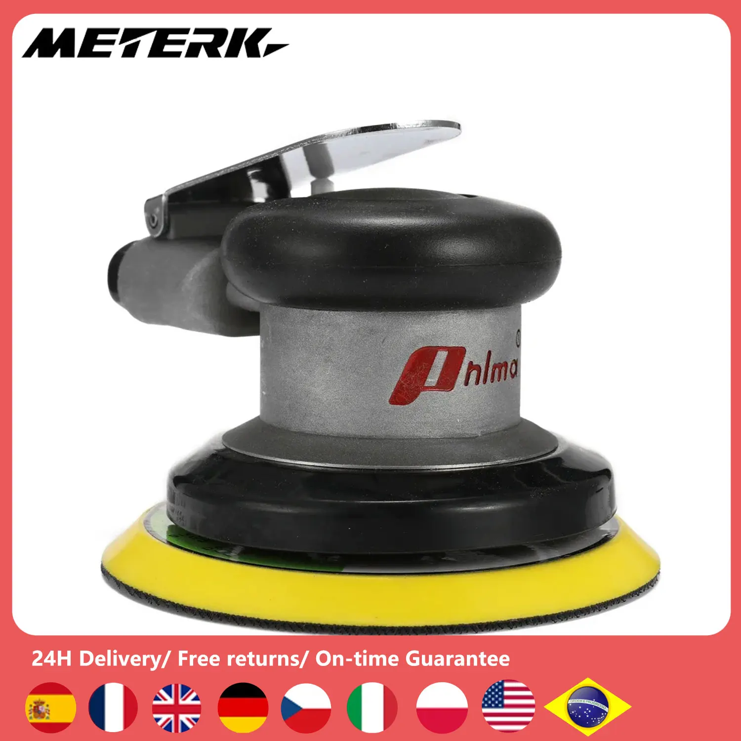 Pneumatic Tools Polishing Machine 5 Inch Round Polished Grinding Hand Tool Air Sander Sandpaper Random Orbital Grinder Tools