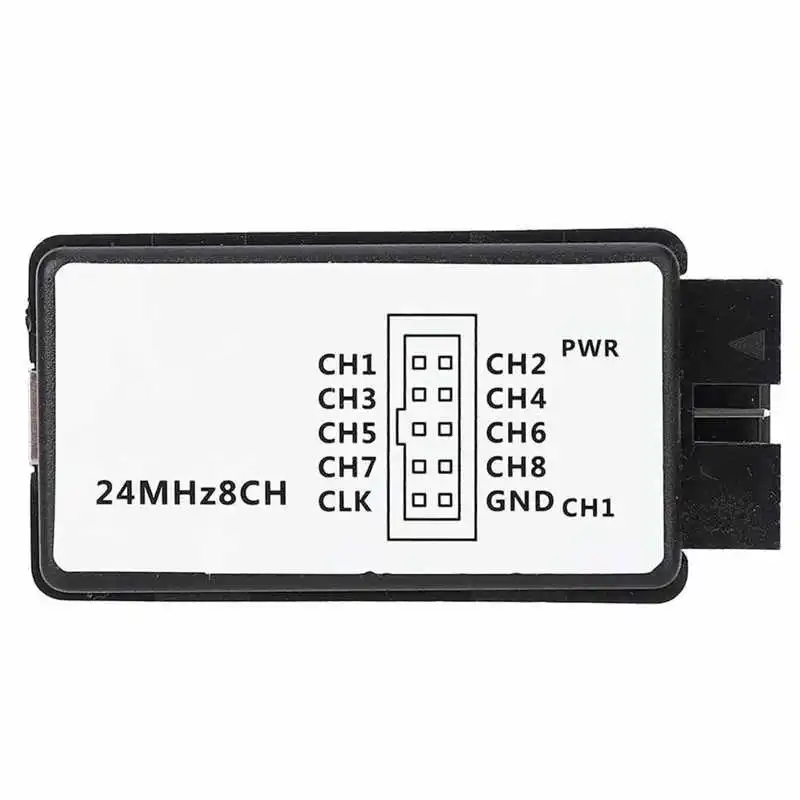 USB Logic Analyzer Device Set Mini Digital Pocket Size 8 Channel Input Memory 24MHz