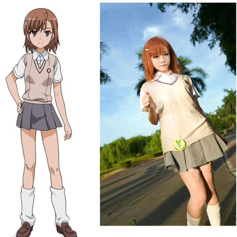

To Aru Kagaku no Railgun Mikoto Misaka Cosplay Costume Girls School Uniform Custom-made Free Shipping