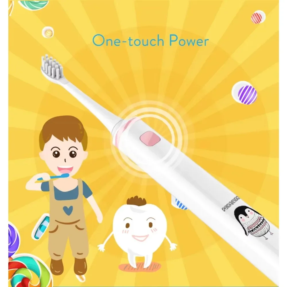 Durable Rechargeable Powered Soft Bristle Type Sonic Electric kids electric toothbrush automatic toothbrush with holder animal