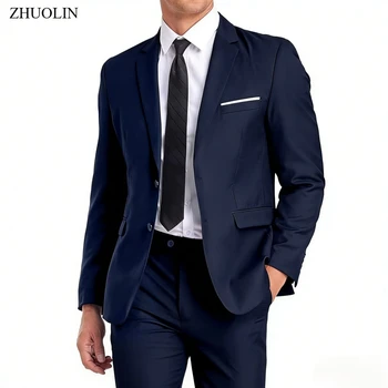 Abiti da uomo Set di alta qualità per matrimonio Elegante 2 pezzi Giacche Pantaloni Blazer elasticizzati Costume formale completo 2025 su misura