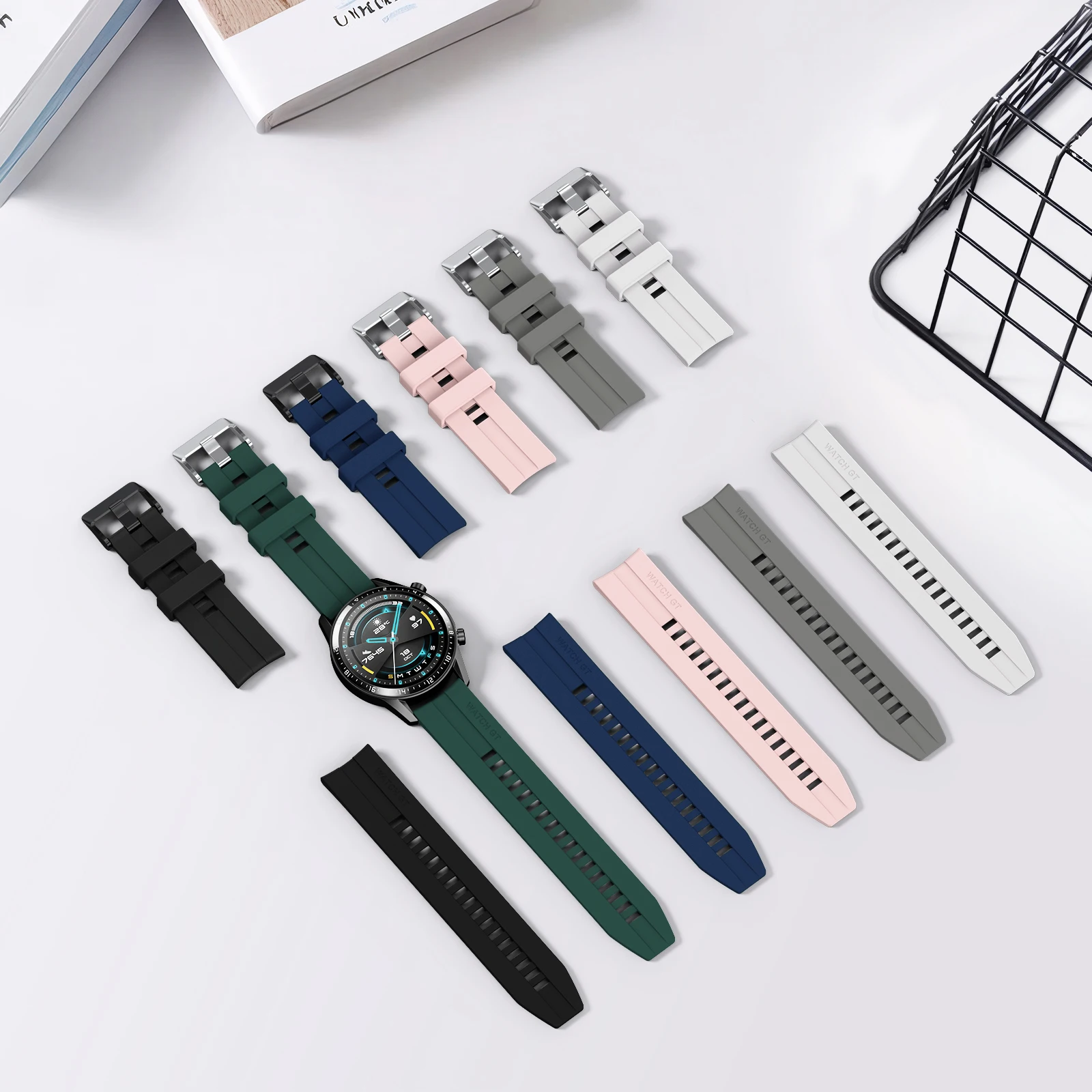 Versatile 22mm Silicone Watch Band - Durable Strap Bracelet