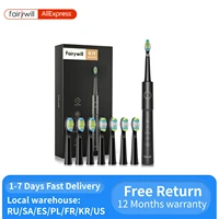 Fairywill Sonic Electric Toothbrush E11 Waterproof USB Charge Rechargeable Electric Toothbrush 8 Brush Replacement Heads Adult