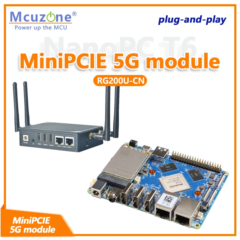 Modulo Nanopi T6 Minipcie 5G Rg200U-Cn Plug-And-Play Senza Unità Ubuntu Debian