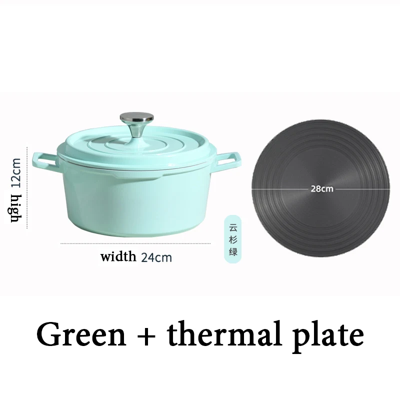 4 Colors Enamel Pot Cast Iron Saucepan Pots for Kitchen Cooking