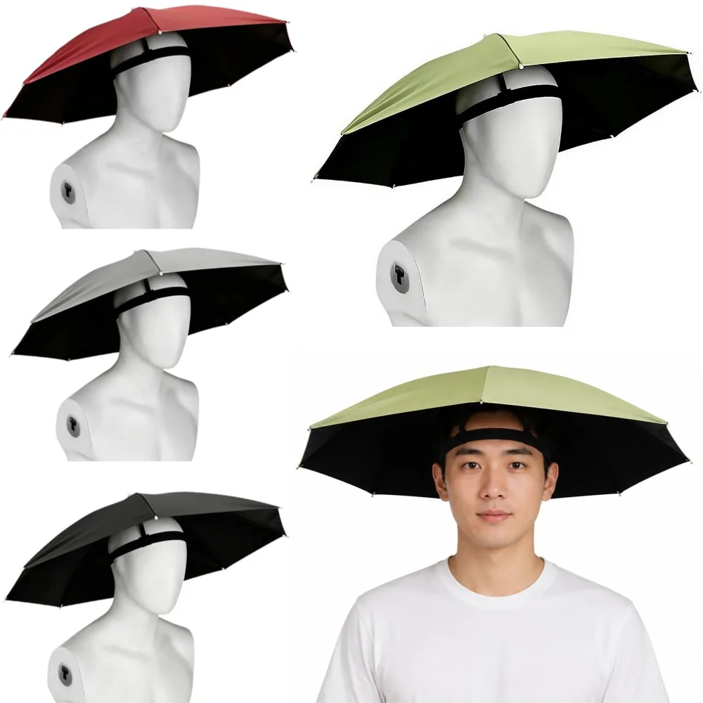 Foldable Waterproof UV Sunshade Hat - Portable Hands-Free Umbrella