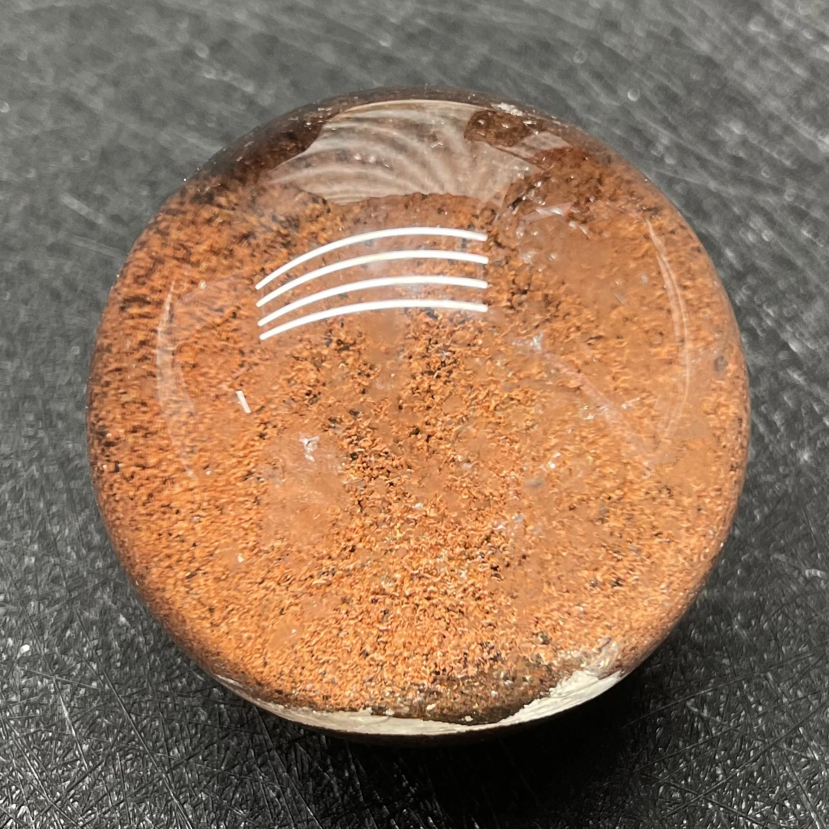 

126g Natural Green Phantom Sphere Decoration Polished Garden Quartz Crystal Ball Reiki Healing w70