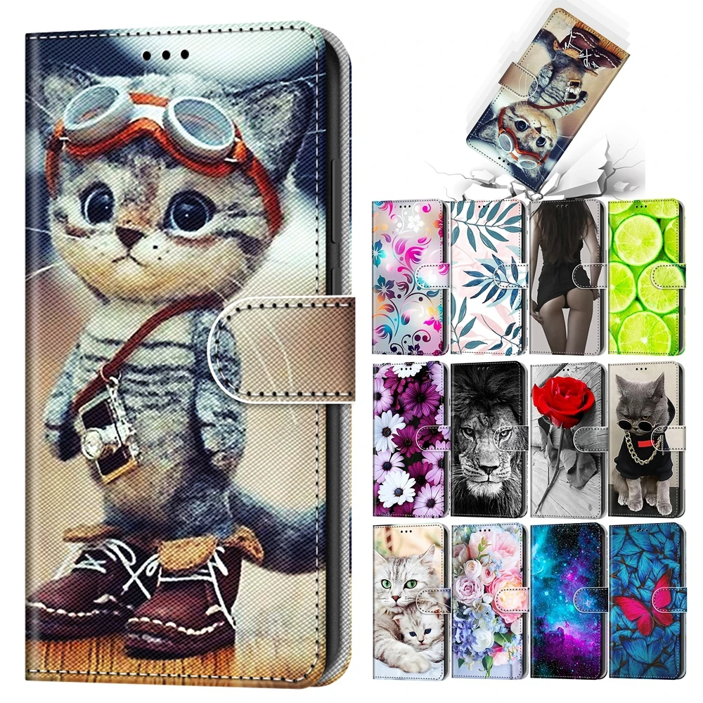 Custodia A Portafoglio In Pelle Magnetica Per Funda Samsung Galaxy A51 A71 A 51 71 5G Custodia A Conchiglia Etui Cute Cat Dog Phone Cover Donna Carcas
