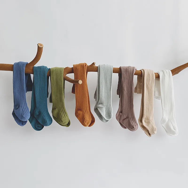 13Color Children Tights Baby Girl Pantyhose Cotton Knitted Infant Girl