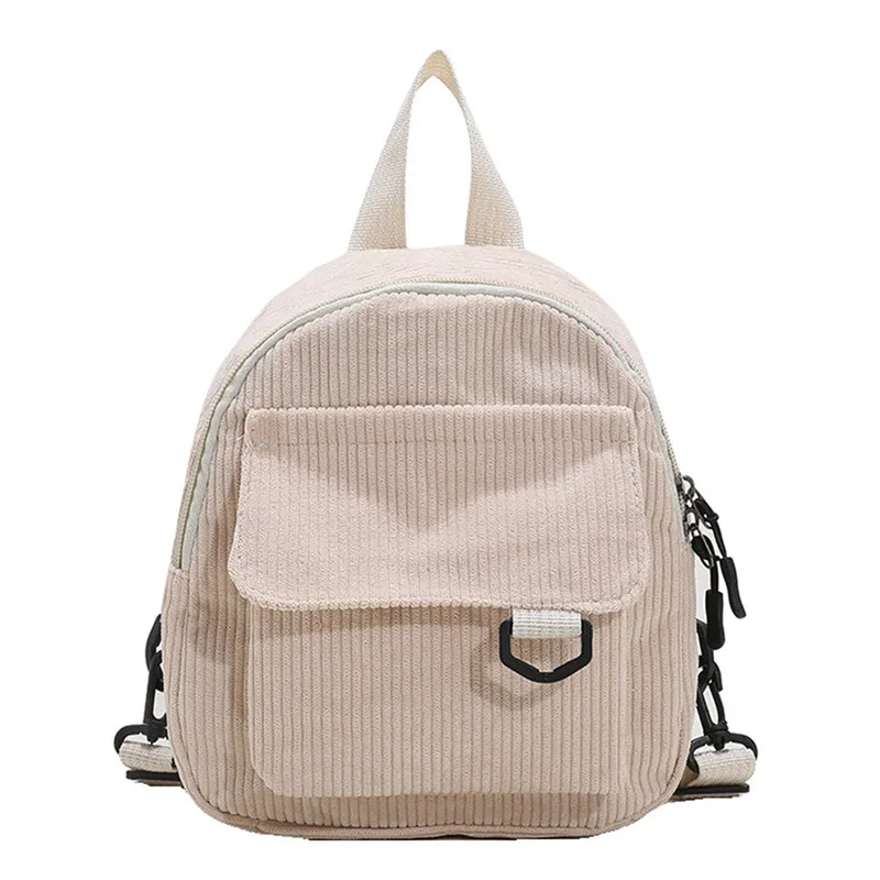 Zaino Piccolo Donna In Velluto A Coste – Mini Zaino Estetico Con Tracolle Regolabili – 25x28cm