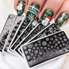 1Pcs Christmas Snowflake Nail Art Stamping Plate Santa Claus/Snowman/Elk/Pine Winter Stencils Xmas&New Year Manicure Templates # 1