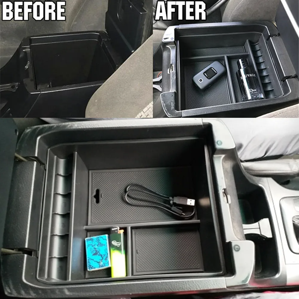 Car Armrest Storage Box Tray For Toyota Land Cruiser Prado 120 150 FJ120 KDJ 120 125 2004-2008 2009 Center Console Organizer car console organizer