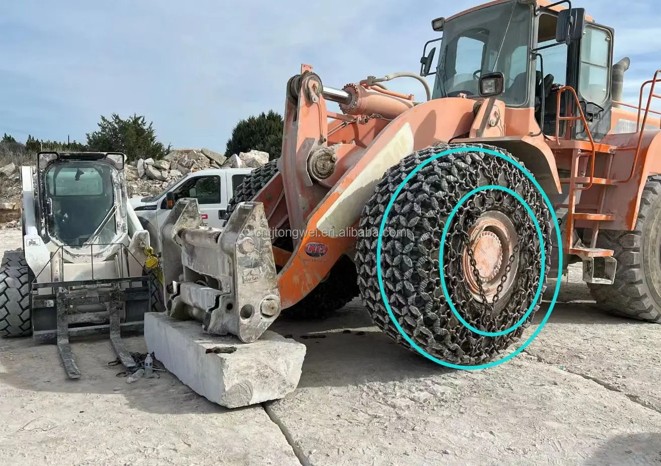 29.5-25 tyre protection chain for Komatsu WA380 loader