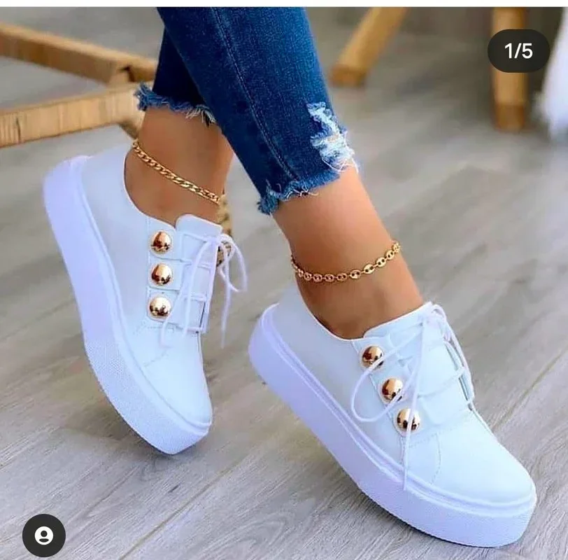 Summer New Women Shoes Fashion Round Toe Platform Shoes Plus Size 42 Casual Sneakers Lace Up Flats Woman Slip on Tennis Shoes 5