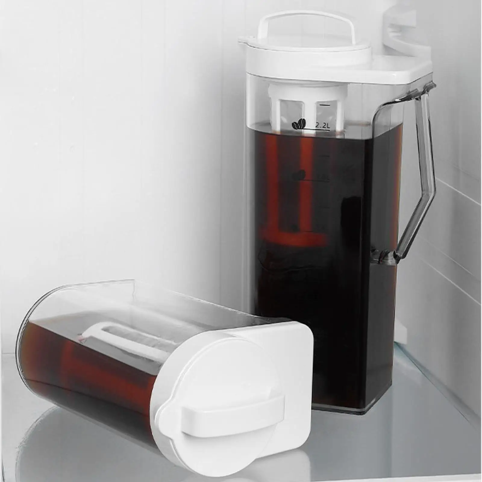 Iced Coffee Brewer Ice Tea Kettle Multifunctional Ice Coffee Maker for Beverage Cold Drinks Home Refrigerator Restaurant