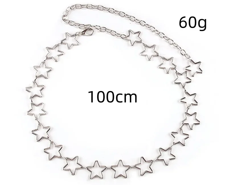 Star Waist Chain, Women's Sexy Belly Body Chain, Summer Beach Metal Belt Geometric Versatile Pentagram Chain Accessory S30e1d3d5a0ce449680e1e94cde2673a7c