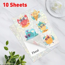 A4 Self-Adhesive Vinyl Sticker Paper - 50 Sheets for DIY Projects and Crafts (Floral 10S)