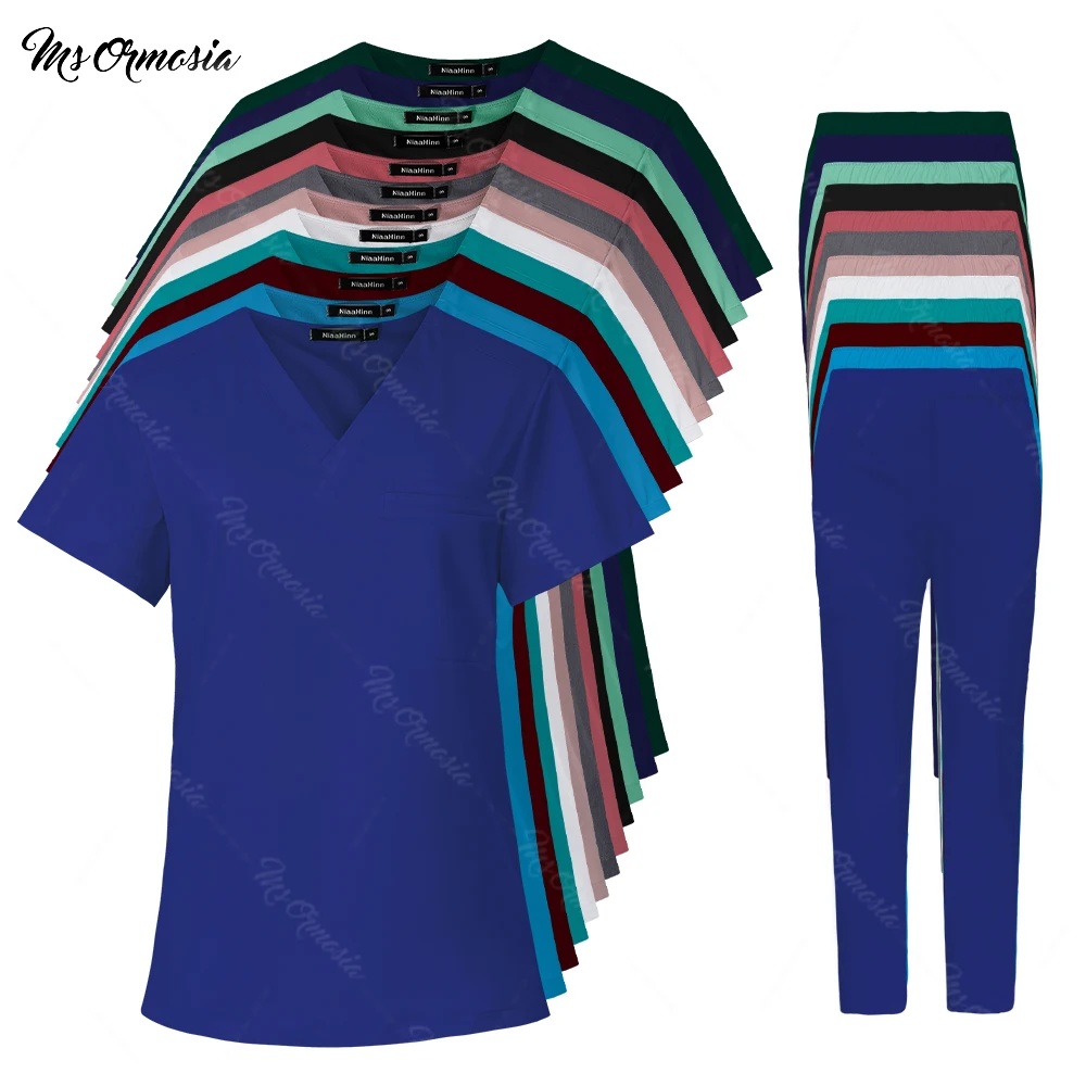

Nurse Scrubs Sets Oversized Uniform Medical Accessories Women Men Clinical Work Uniforms Dental Clinic Beauty Salon Spa Overalls