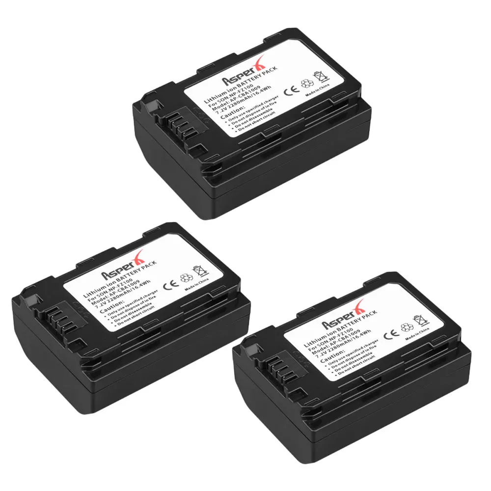

2280mAh NP-FZ100 Bateria Batteries NPFZ100 NP FZ100 Battery for Sony NP-FZ100, BC-QZ1, Sony a9, a7R III, a7 III,A6600