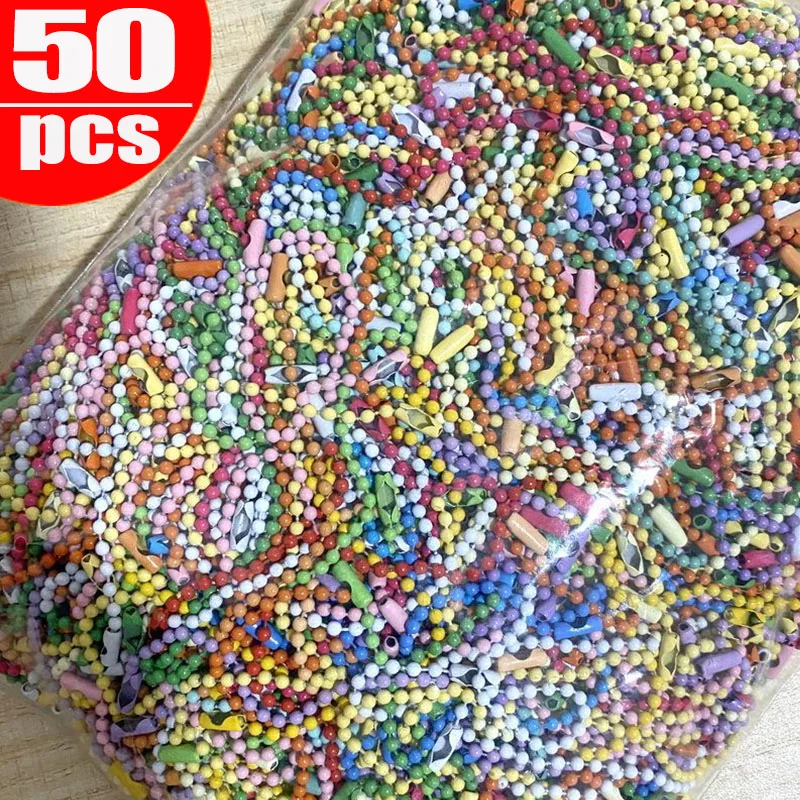 

50/10pcs 12cm DIY Ball Bead Chains Keychain/Dolls/Label Hand Tag Connector Bracelet Jewelry Making Finding Accessorise Wholesale