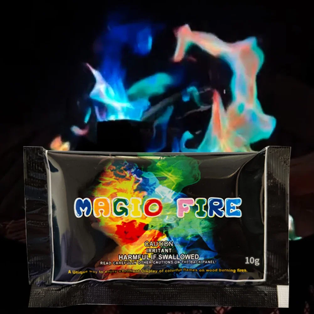 5/4/3/2/1Bag Colorful Flame Powder Flame Color Changing Powder Atmosphere Glowing Props for Fire Pit Campfires Bonfire Halloween