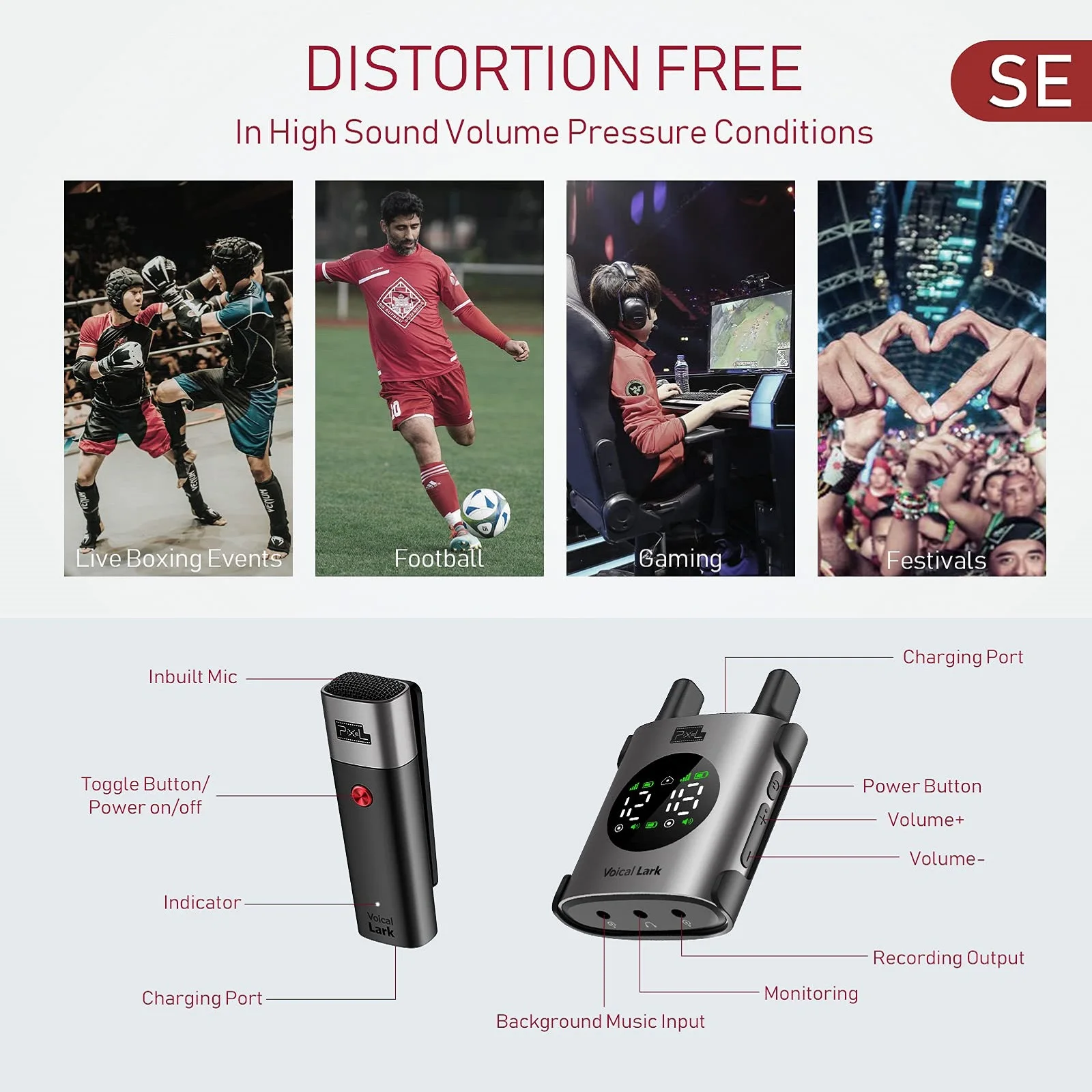 픽셀 보컬 Lark 무선 마이크 시스템 2.4GHz 인터뷰 Lavalier Lapel Mic 수신기 키트 1to1 1to2 for phone DSLR Tablet