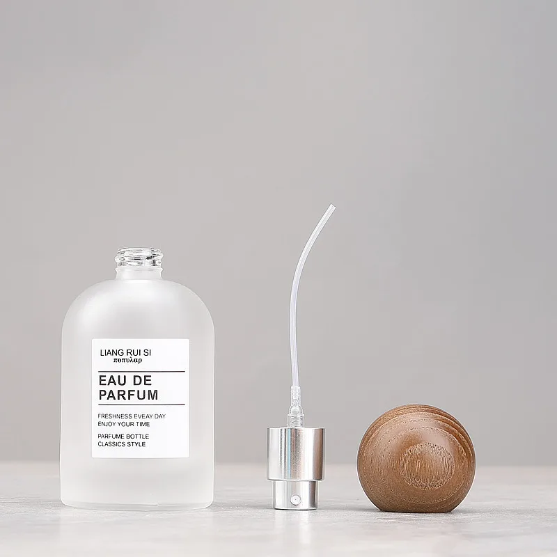 10pcs 30/50ml Frosted Glass Perfume Bottles – Refillable Screw Wooden Lid Atomizer Cont... - SKU PBBS1835 - UGI Packaging