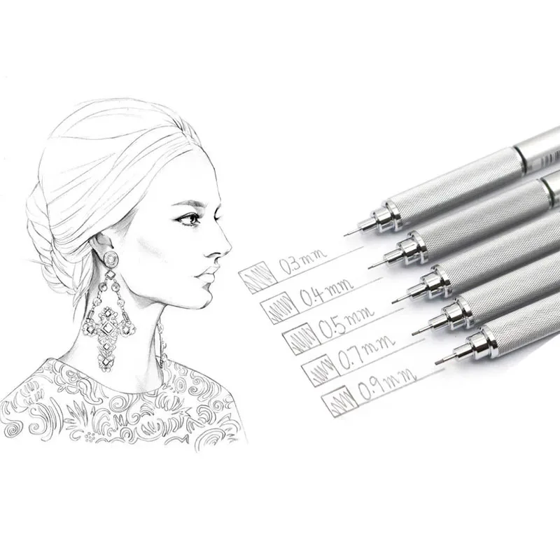 Japan Uni SHIFT Mechanical Pencil M5-1010 Metal Rod Low Center of Gravity 0.3/0.5/0.7/0.9mm Professional Drawing Art Stationery 5