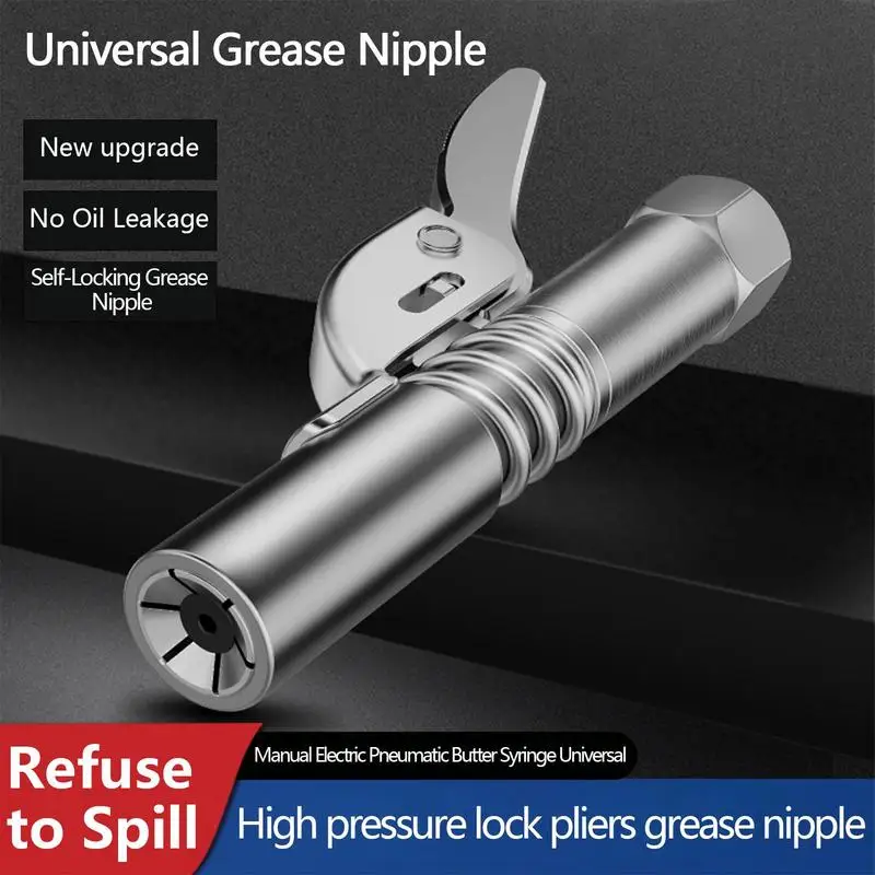 

Grease Guns Coupler Heat-resistant Grease Guns Fittings with 6 Cleats Machinery Supplies for Automotive Repair, Job Site