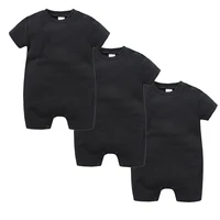 2025 Unisex Baby Rompers 3m 6m 9m 12m 100% Cotton Short Sleeve Newborn Solid Clothes Plain Design Infant Child Clothing