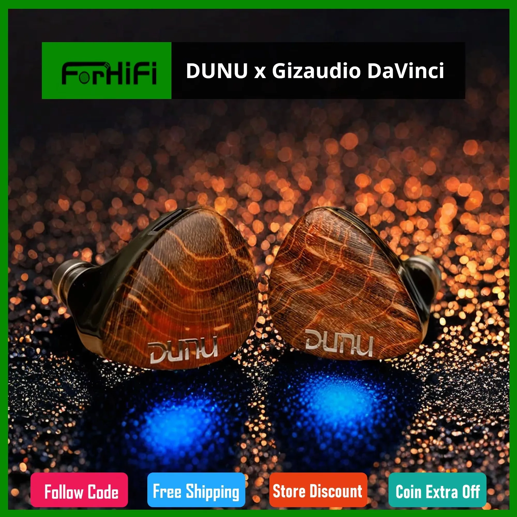 イヤホン HiFiGo DUNU x Gizaudio DaVinci DUNU x Gizaudio DaVinci 2DD+4BA Hybrid In-Ear Earphones — HiFiGo