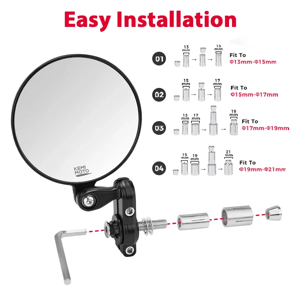 Motorcycle Mirror Motorcycle Mirrors Bicycle Mirror Motorcycle Mirror E-MARK Handlebar End Mirrors For MT07 MT09 R1 R3 For Cafe Racer CB125R CBF125 Z900 Z750 Scooter