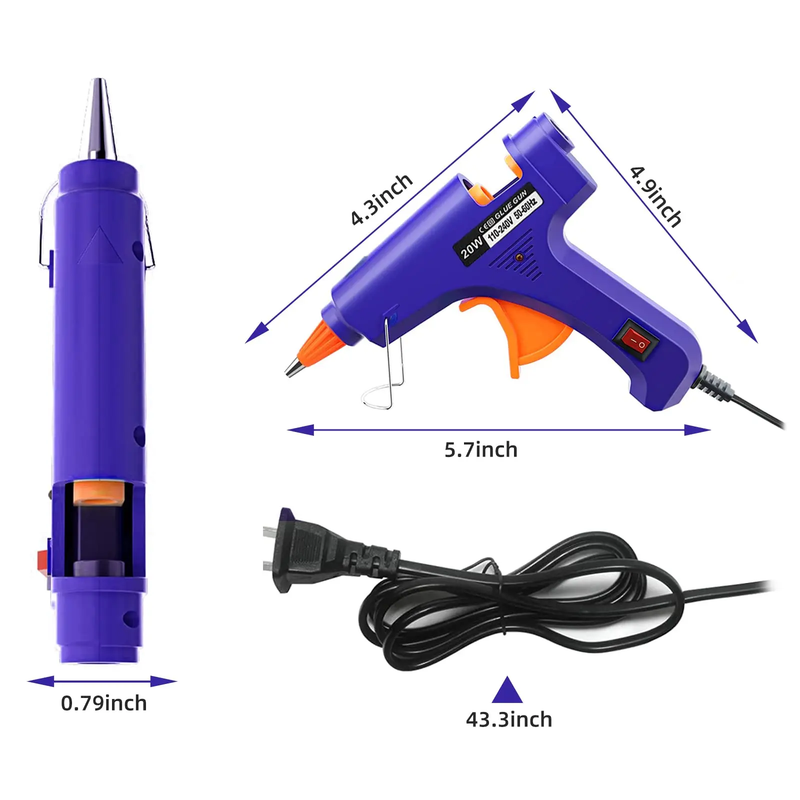 20W Hot Melt Glue Gun Household Industrial Mini Guns Electric Heat Temperature Tool With 7mm Glue Sticks 4