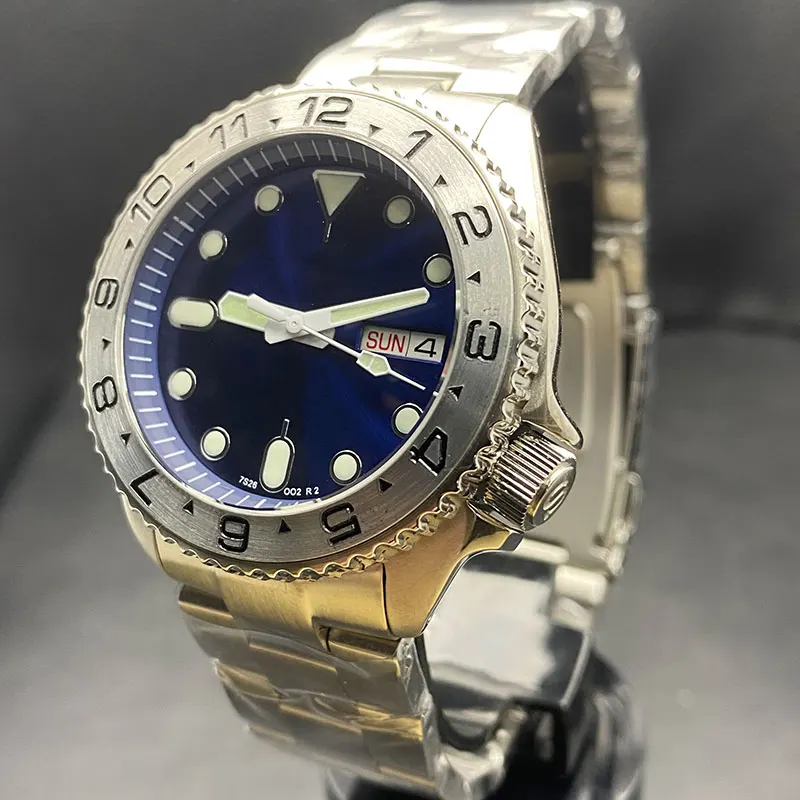 

41mm skx 007 Watch 316L stainless steel case convex sapphire glass blue luminous dial for NH36 movement high-end watches
