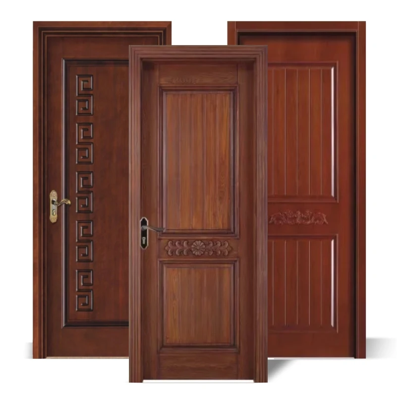 Newest design Main entry painted timber wooden pivot door glass invisible bathroom door 2