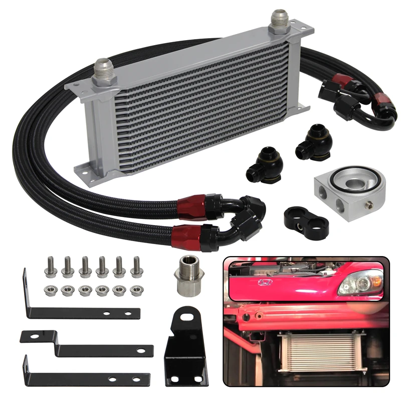 16 Row Engine Oil Cooler Mount Kit Fits for Honda S2000 2.0L 2.2L 2000