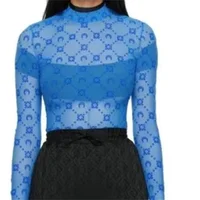 See Through Brand Women Tops Tulle Mesh Versatile Long Sleeve Moon Flocked Shirt Casual Thin  Blouses Y2k Sexy Sheer Blusas 959P - Image 4