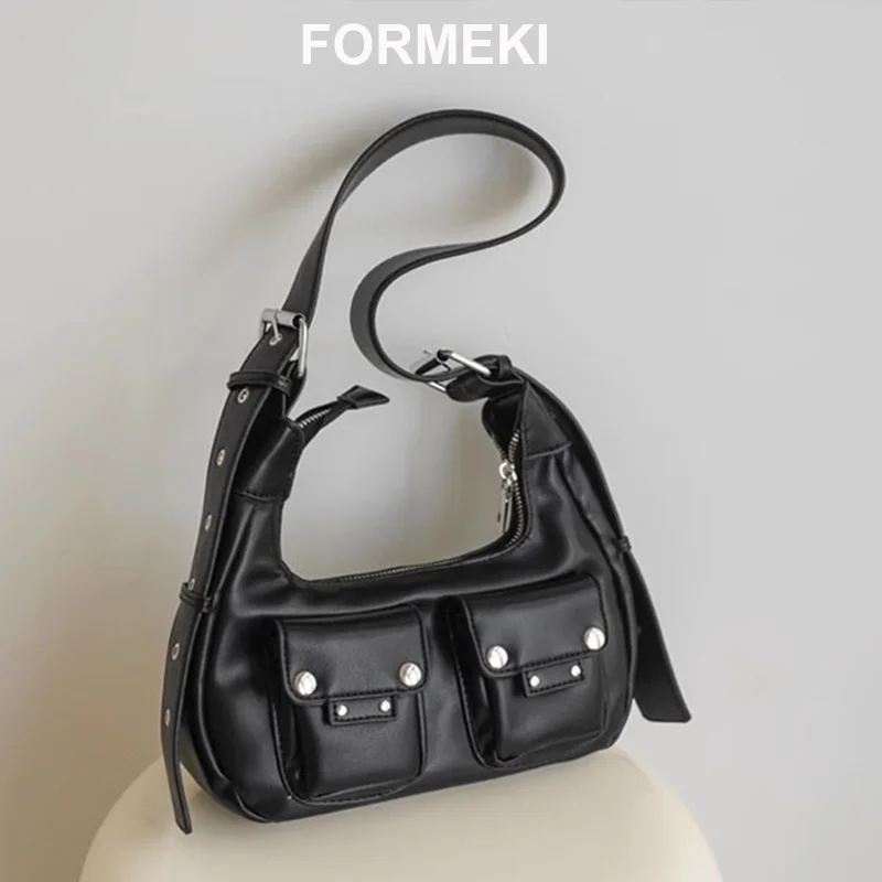 

Formeki Women Bag Shoulder Bag For Women Punk Style Rivets Y2K Bag Ladies Female Bag Luxury Design Bag