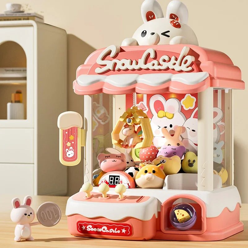 Kids Mini Claw Machine Toys Arcade Candy Automatic Coin Operated Play Game Prizes Vending Machines Children Doll Machine Gifts 6