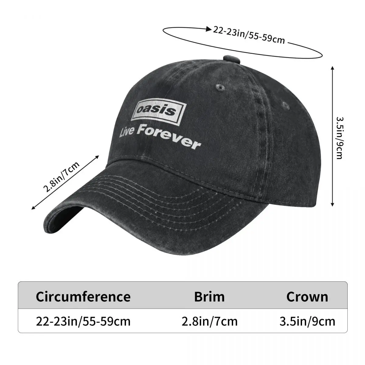 Live Forever Rock Band British Music Baseball Caps Classic
