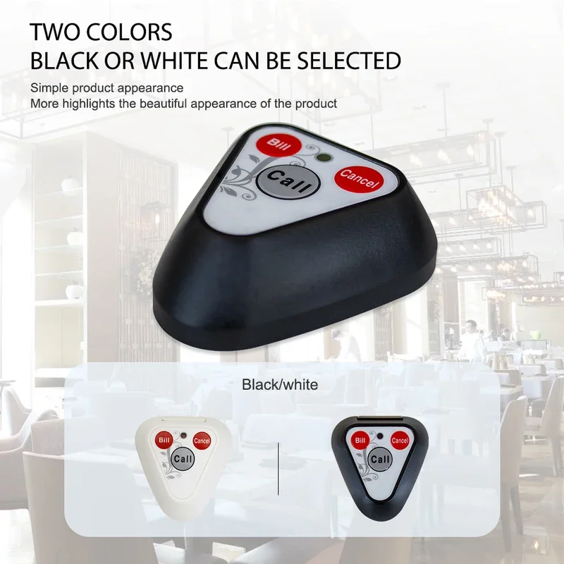 QWICALL Wireless Calling System Call Button Transmitter Paging Pager for Restaurant Hotel Cafe Waiter Service Bell Buzzer