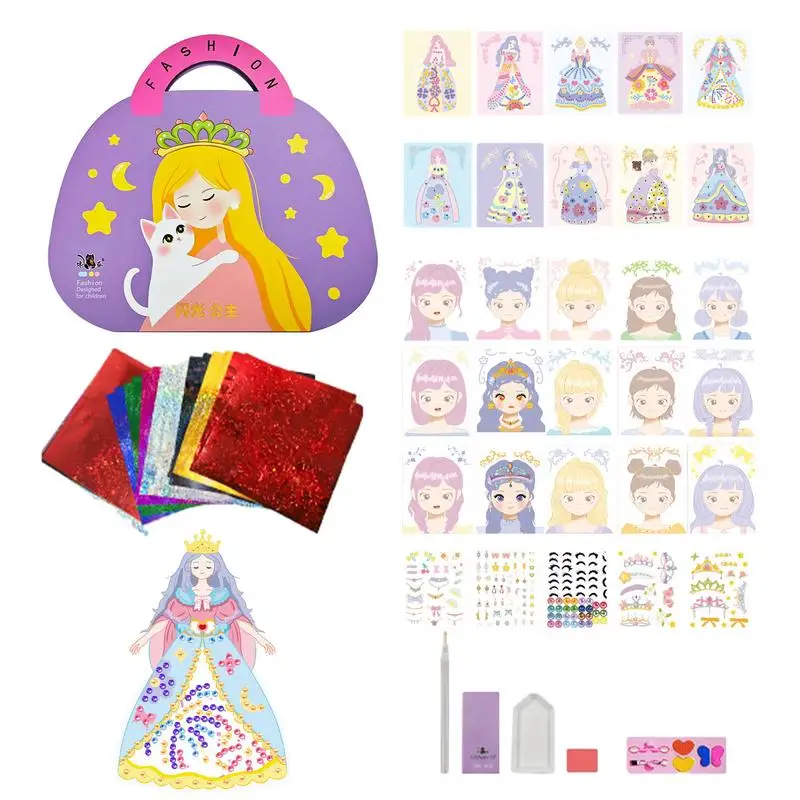 Sticker Art DIY Toys Paper Princess Dress-Up Sticker Toy Set Multifunctional Painting Book Set Educational Hand-Made Princess 3d paper art craft stereo plate sticker painting children handmade creative sticker toy kingergarden kids educational gifts