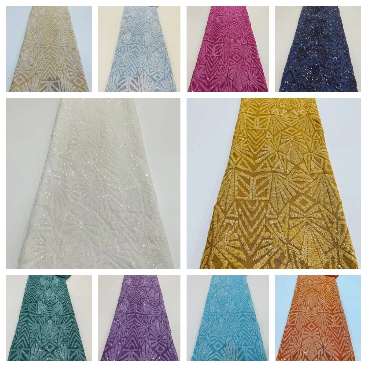 

African Lace Fabric With Sequins Embroidery French Lace Fabric High Quality Nigerian Net Mesh Tulle Lace Material For Wedding