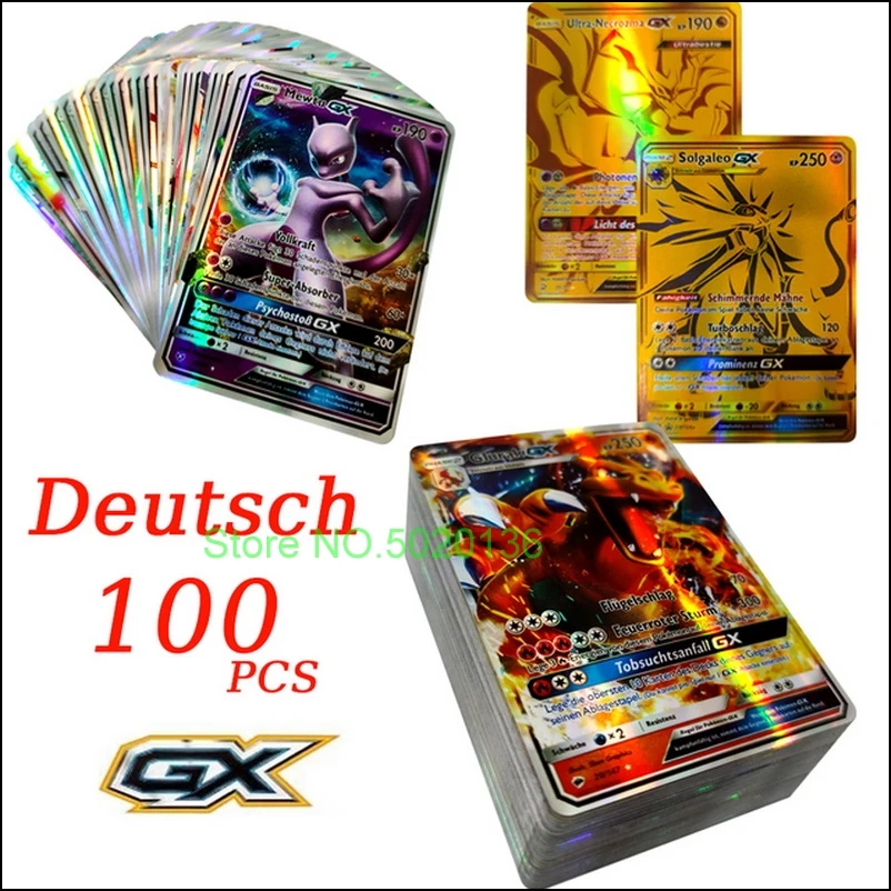 Cartas de Pokémon Deutsch en alemán Vstar Vmax GX Limited, Arceus arcoíris brillante, Pikachu, Charizard, cartas holográficas, regalo para niños