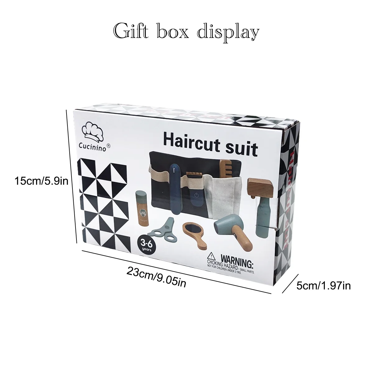 Play House Toys Children's simulation barber set early education wooden simulation hair dryer role-play