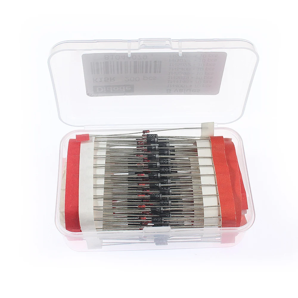 Diode kit 100/200PCS Rectifier Diode Schottky Diode Kit 1N4007 1N4148 1N5408 1N5819 1N5822 1N4001 1N4004 1N5404 FR107 FR207