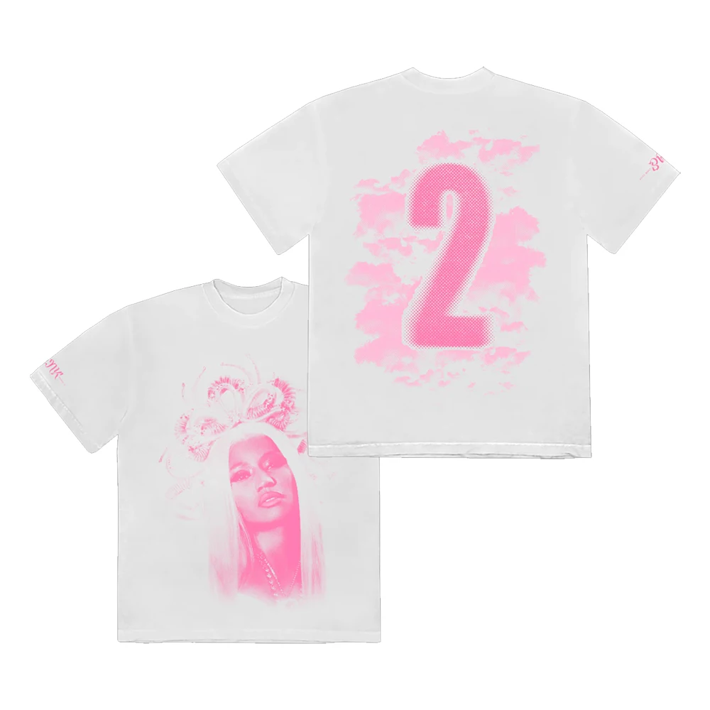 Camiseta de Nicki Minaj PF2 para hombre y mujer, camisa de cuello redondo, manga corta, color blanco, ropa de calle de moda