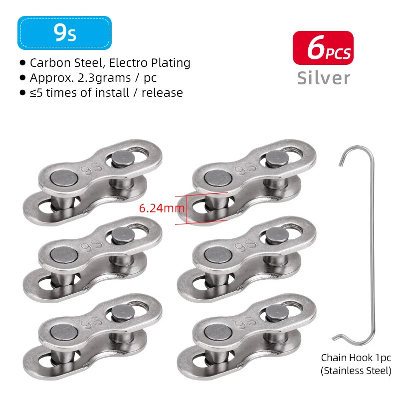 9S Silver 6pcs